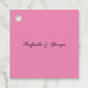 Minimalist personalized customized name pink colou favour tags