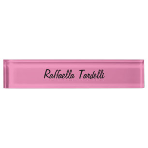Minimalist personalized customized name pink colou nameplate