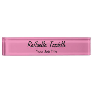 Minimalist personalized customized name pink colou nameplate