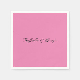 Minimalist personalized customized name pink colou napkin