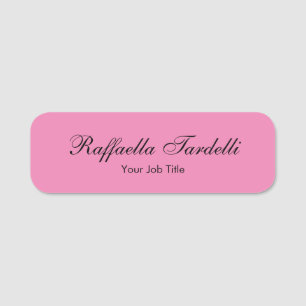 Minimalist personalized customized name pink colou tag