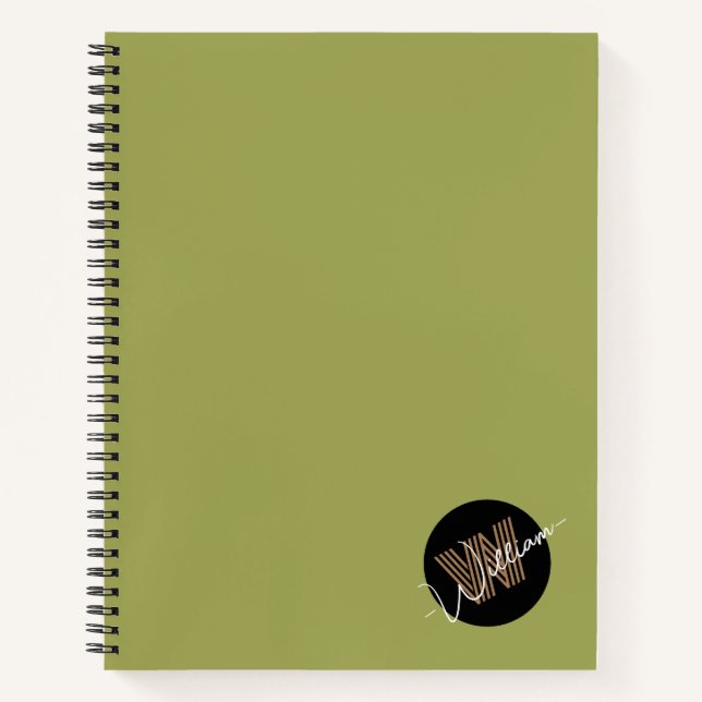 Minimalist personalized Cute initial with name Notebook (Front)