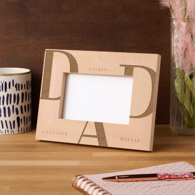 Minimalist Personalized Engraved Dad frame (Left)