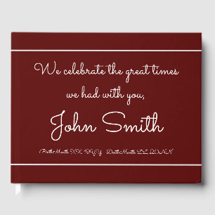 Minimalist & Personalized Funeral Guest Book