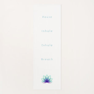 Minimalist Personalized Green Blue Lotus Flower  Yoga Mat