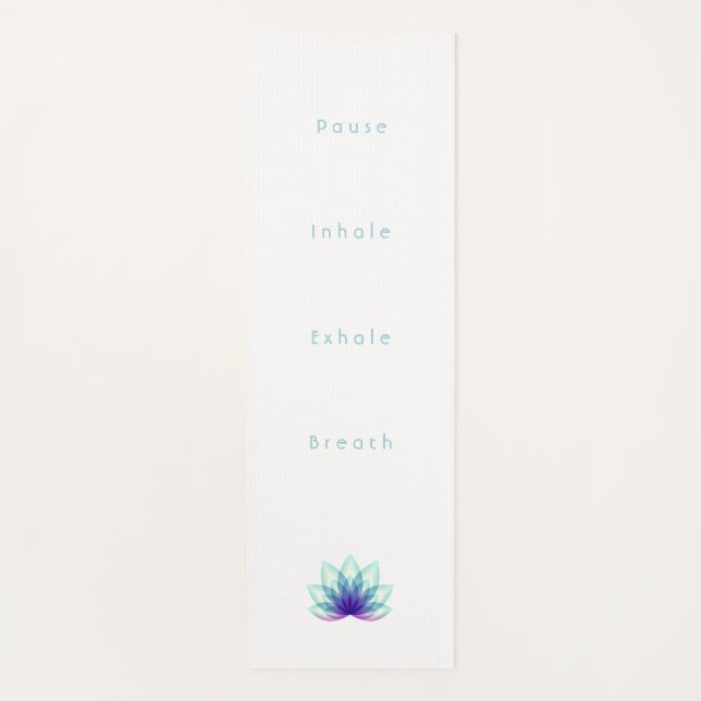 Minimalist Personalized Green Blue Lotus Flower  Yoga Mat (Front)