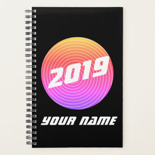 Minimalist personalized hypnosis circle black planner