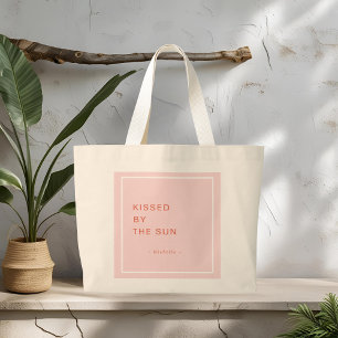 Minimalist Personalized Kissed by the Sun Tote Bag