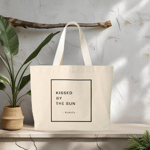 Minimalist Personalized Kissed by the Sun Tote Bag