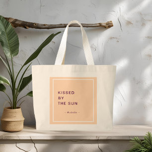 Minimalist Personalized Kissed by the Sun Tote Bag