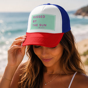 Minimalist Personalized Kissed by the Sun Trucker Hat