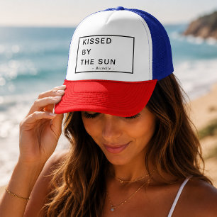 Minimalist Personalized Kissed by the Sun Trucker Hat