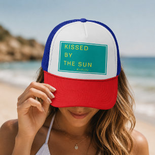 Minimalist Personalized Kissed by the Sun Trucker Hat
