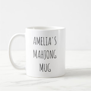 Minimalist Personalized Mahjong Name Design Simple Coffee Mug