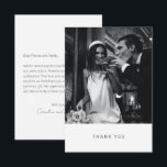 Minimalist Personalized Message Chic Photo Wedding Thank You Card<br><div class="desc">This modern minimalist wedding thank you card features your photo and personalized message.</div>