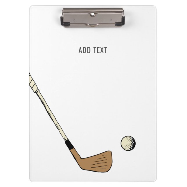 Minimalist Personalized Modern Vintage Golf  Clipboard (Front)