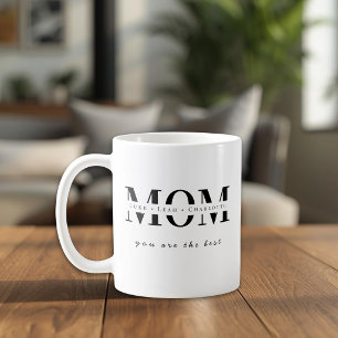 Minimalist Personalized Mom Name Gift Coffee Mug