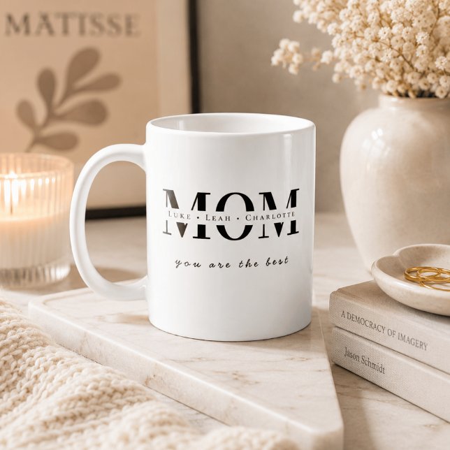 Minimalist Personalized Mom Name Gift Coffee Mug (Creator Uploaded)