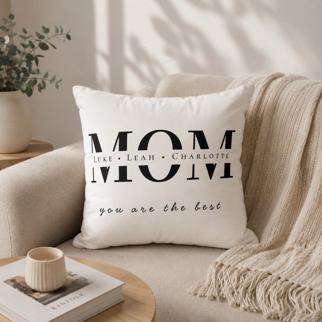 Minimalist Personalized Mom Name Pillow (Creator Uploaded)