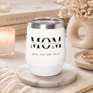 Minimalist Personalized Mom Name Wine Tumbler