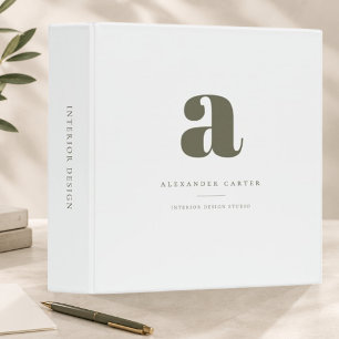 Minimalist Personalized Monogram Custom Name Binder