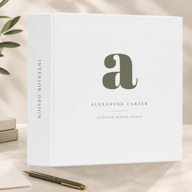 Minimalist Personalized Monogram Custom Name Binder (Creator Uploaded)