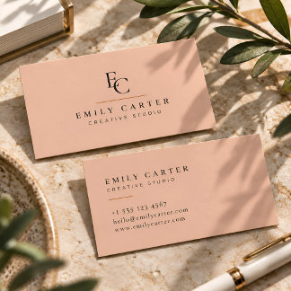 Minimalist Personalized Monogram Modern Business Card
