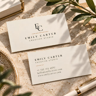 Minimalist Personalized Monogram Modern Business Card