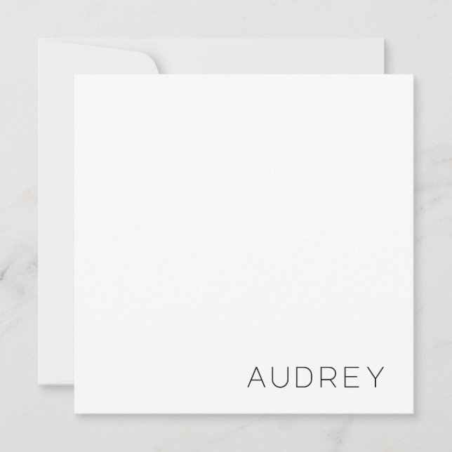 Minimalist Personalized Monogram Name Black Card (Front)