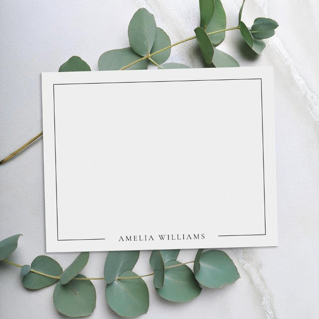 Minimalist Personalized Monogram Name Border Card (Creator Uploaded)