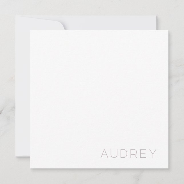 Minimalist Personalized Monogram Name Purple Card (Front)