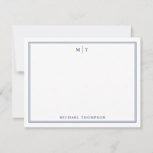 Minimalist Personalized Monogram Note Card 