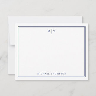 Minimalist Personalized Monogram Note Card