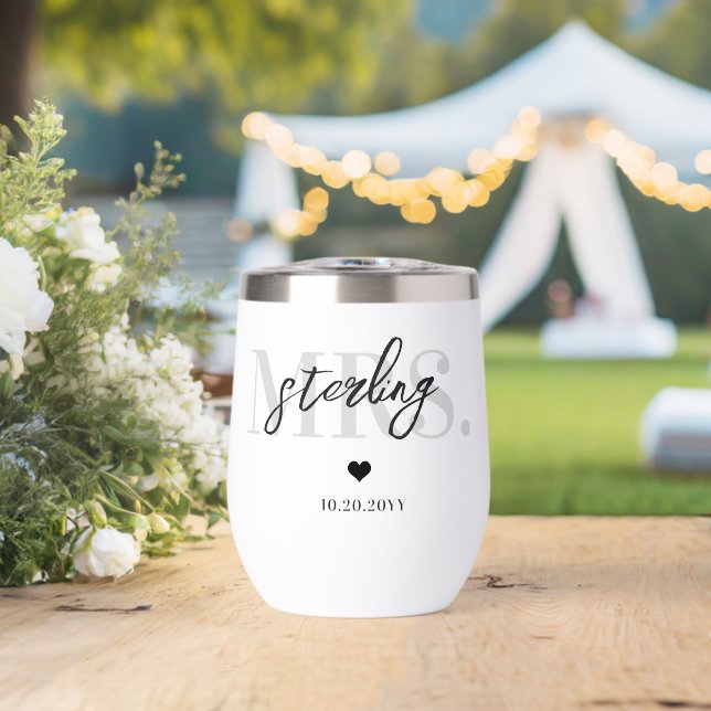 Minimalist Personalized Mrs. Wedding Keepsake (Wedding (Rotated))
