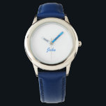 Minimalist Personalized Name Boy Watch<br><div class="desc">Minimalist Personalized Name Boy Watch. You can create your own personalized photo watches by adding a photo from your computer, or add your own name or initial as a monogram. Perfect gift for those looking for something sharp and unique.</div>