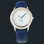 Minimalist Personalized Name Boy Watch<br><div class="desc">Minimalist Personalized Name Boy Watch. You can create your own personalized photo watches by adding a photo from your computer,  or add your own name or initial as a monogram. Perfect gift for those looking for something sharp and unique.</div>