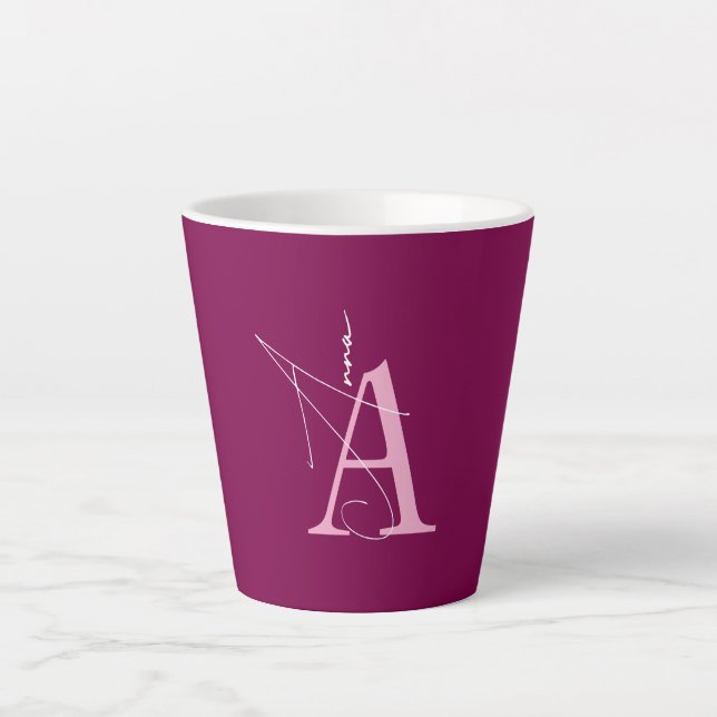 Minimalist Personalized name initials  Latte Mug (Front)
