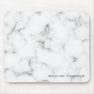 Minimalist Personalized Name Marble Mouse Pad