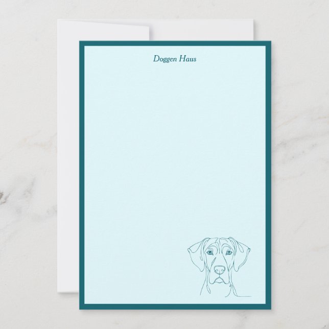 Minimalist Personalized Note Cards – Great Dane Li (Front)