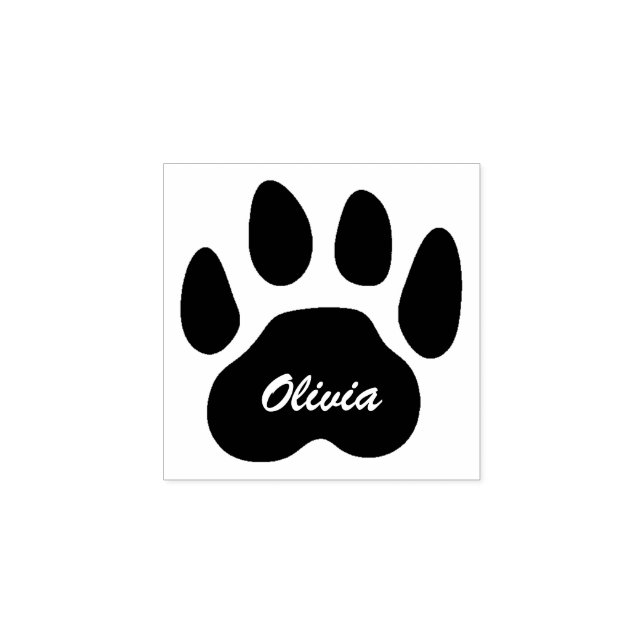 Minimalist Personalized Paw Print Rubber Stamp (Imprint)