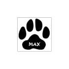 Minimalist Personalized Paw Print Rubber Stamp Max