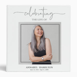 Minimalist Personalized Photo Memorial Remembrance Binder