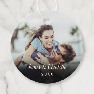Minimalist Personalized Photo Script Name Date Favour Tags