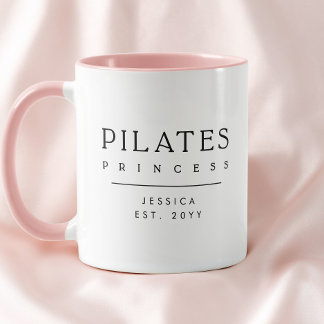 Minimalist Personalized Pink Pilates Princess Mug