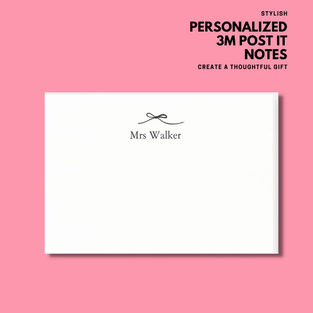 Minimalist Personalized Post-It Notes with Bow (Creator Uploaded)