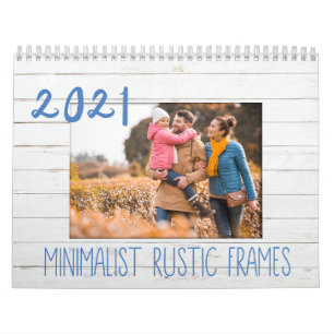 Minimalist Personalized Rustic Photo Frames Calendar