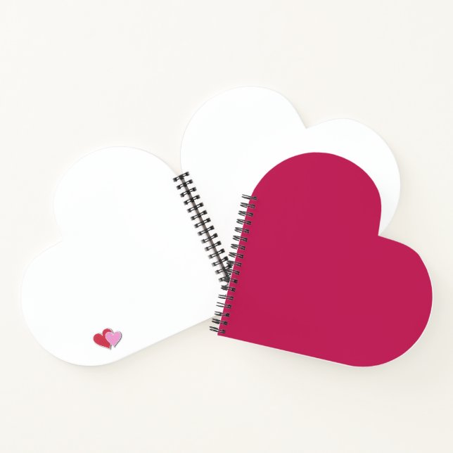 Minimalist Personalized Solid Rose Red Spiral Notebook (Inside)
