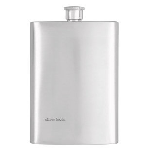 Minimalist Personalized Typewriter-Style Name Hip Flask