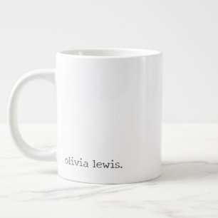 Minimalist Personalized Typewriter-Style Name Large Coffee Mug