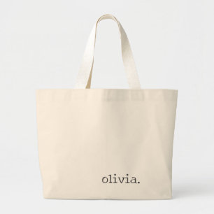 Minimalist Personalized Typewriter-Style Name Large Tote Bag